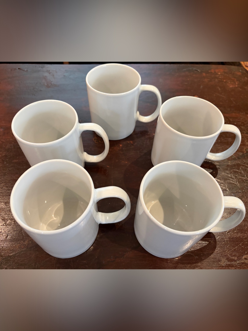 White Structube Ceramic Coffee Mugs - Set of 5 - Picture 2 of 5